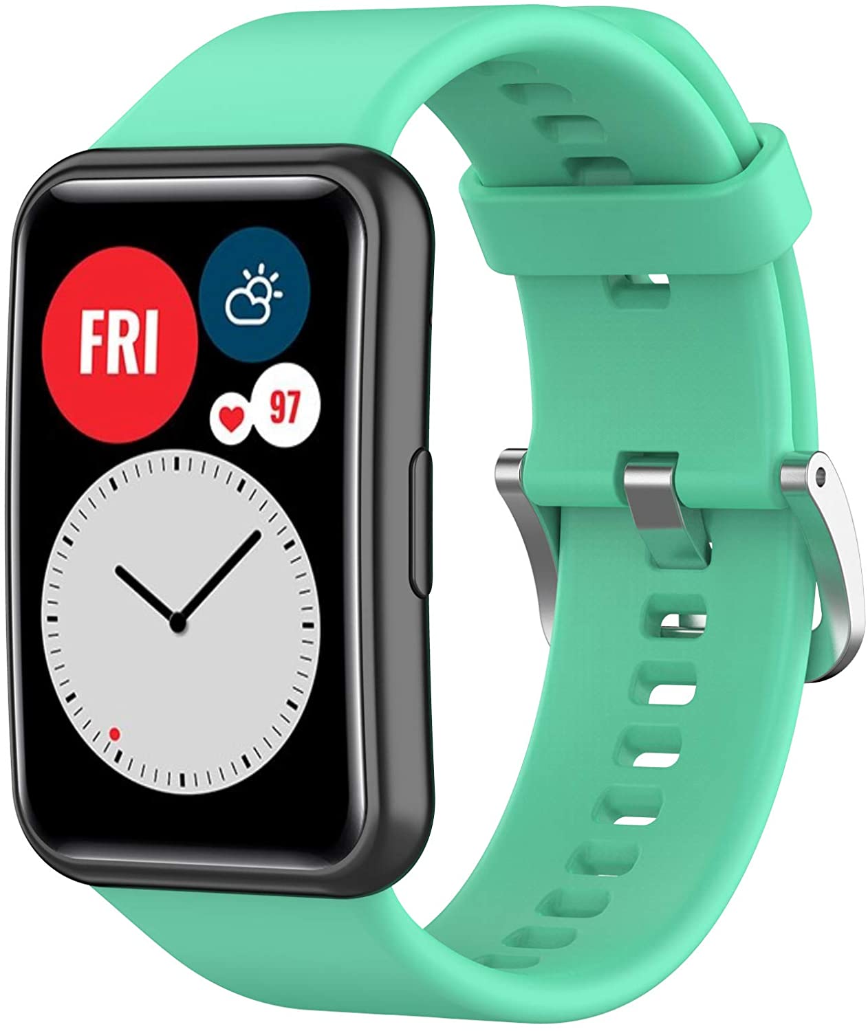 Silicone strap For Huawei Watch FIT band Smartwatch sport belt Replacement Wristband Belt bracelet correa Huawei Watch fit Strap: Spearmint