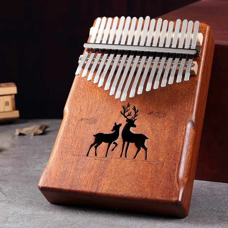 17 Keys Kalimba Mahogany Thumb Piano Reed 17 Key Music Keyboard Mini Piano High Wooden African Kalimba Finger Piano: E2