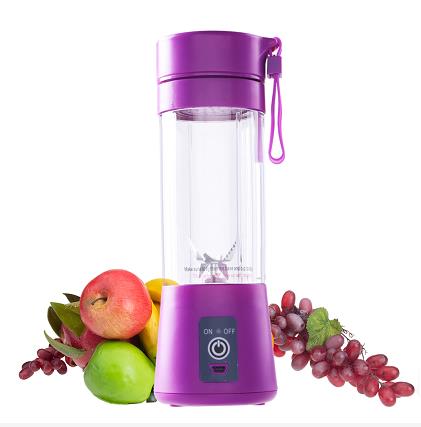 400ml Portable Juice Blender USB Juicer Cup Multi-function Fruit Mixer Six Blade Mixing Machine Smoothies Baby Food: Purple 
