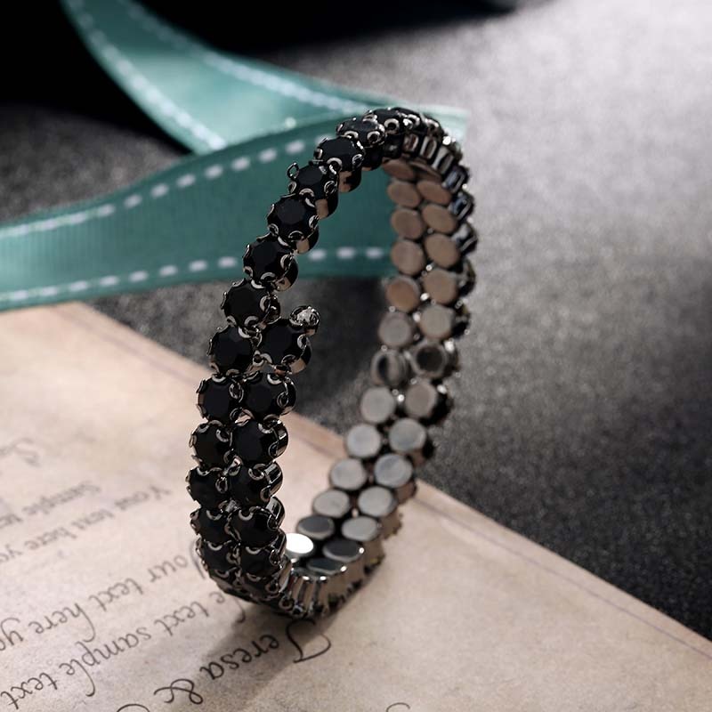MB-8 Crystal Bracelets For Women Multilayers Silver Color Link Bracelets & Bangles Full Rhinestone Wedding Jewelry