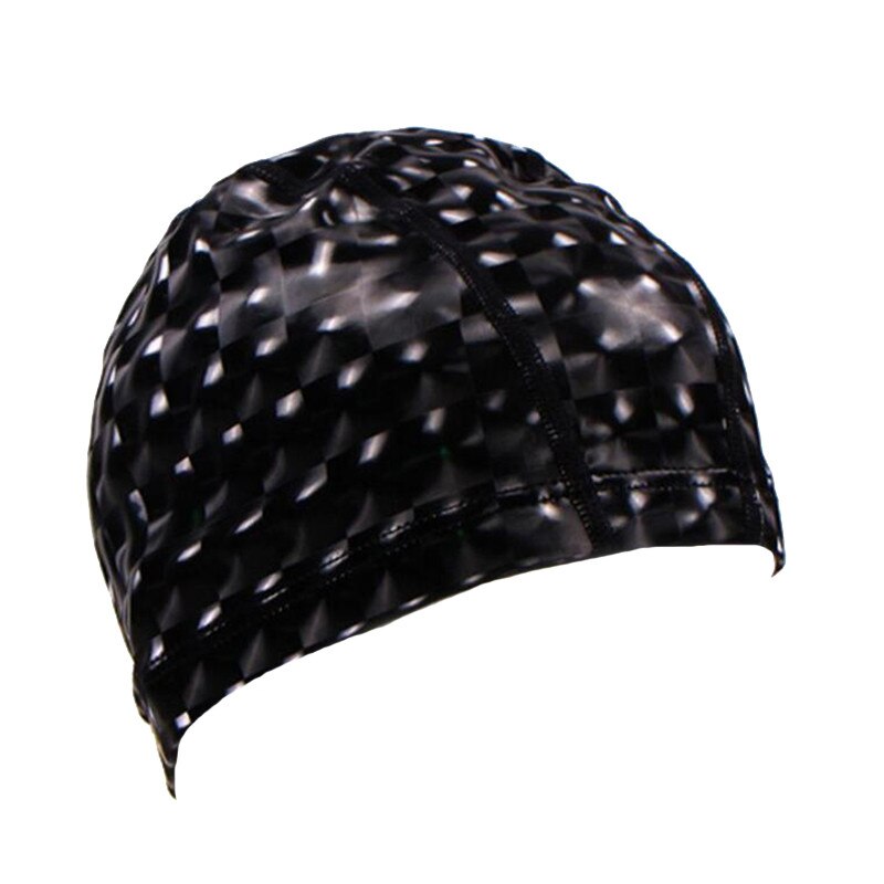CKAHSBI Adults Elastic Waterproof PU Fabric Protect Ears Long Hair Sports Swim Pool Hat Swimming Cap Free Size For Men & Women