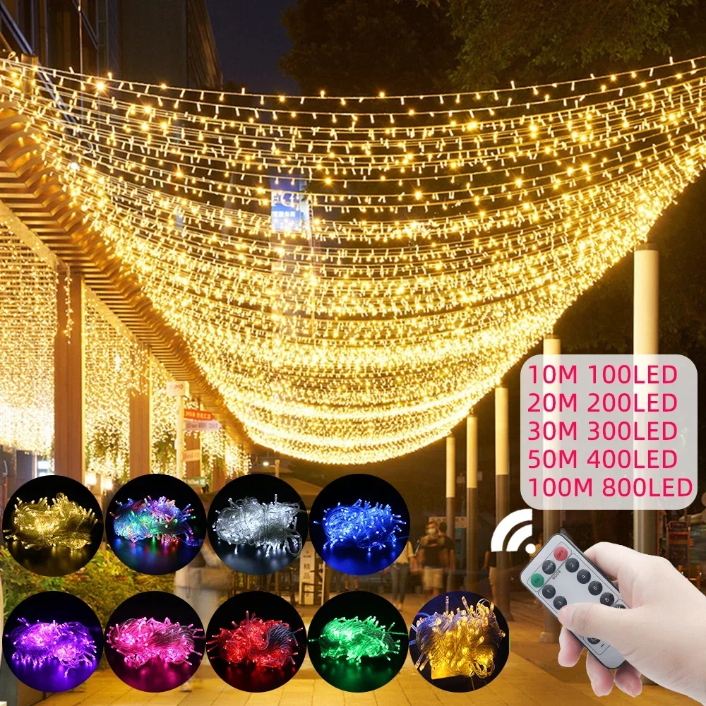 LED String Fairy Lights 1.5M-100M Chain Outdoor Garland Waterproof 220V/Battery/USB for Wedding Party Tree Christmas Decoration