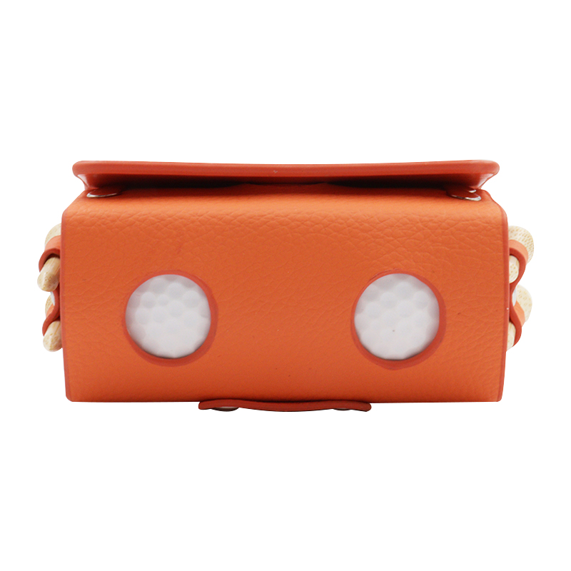 Golfväskor, resefodral, golfbollsväska, bärbar midjeväska i pu-läder för 2 golfbollar och 4 golftees