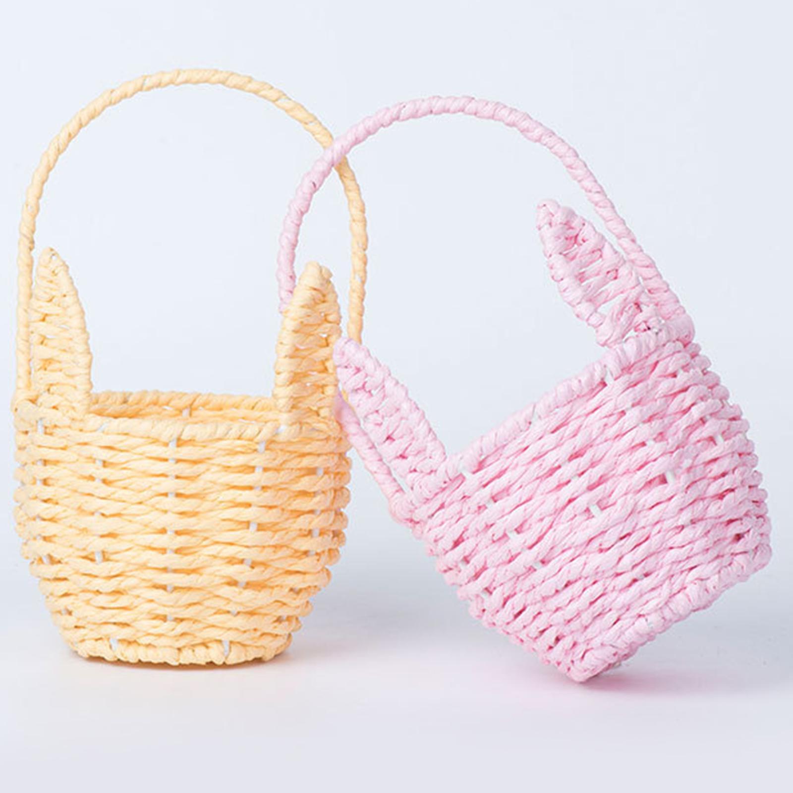 Easter Bunny Basket Portable Decorative Wedding Flower Girl Basket Flower Basket Storage Basket for Kitchen Garden Party