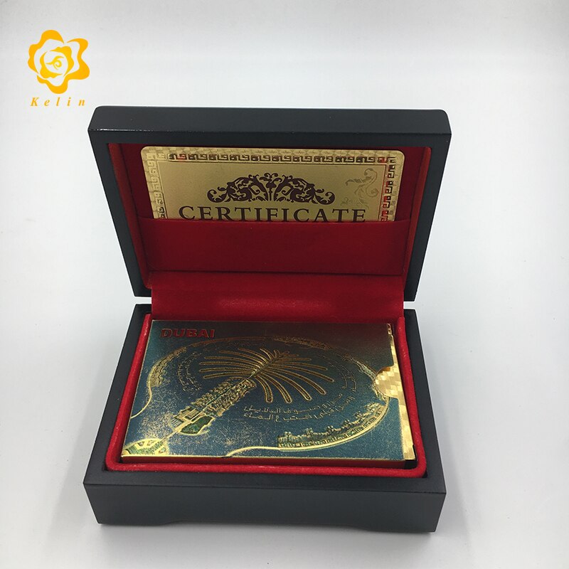 Factory Price 24K 999.9 gold playing cards Dubai scenery Jebel Ali Port For Dubai Souvenir and collection