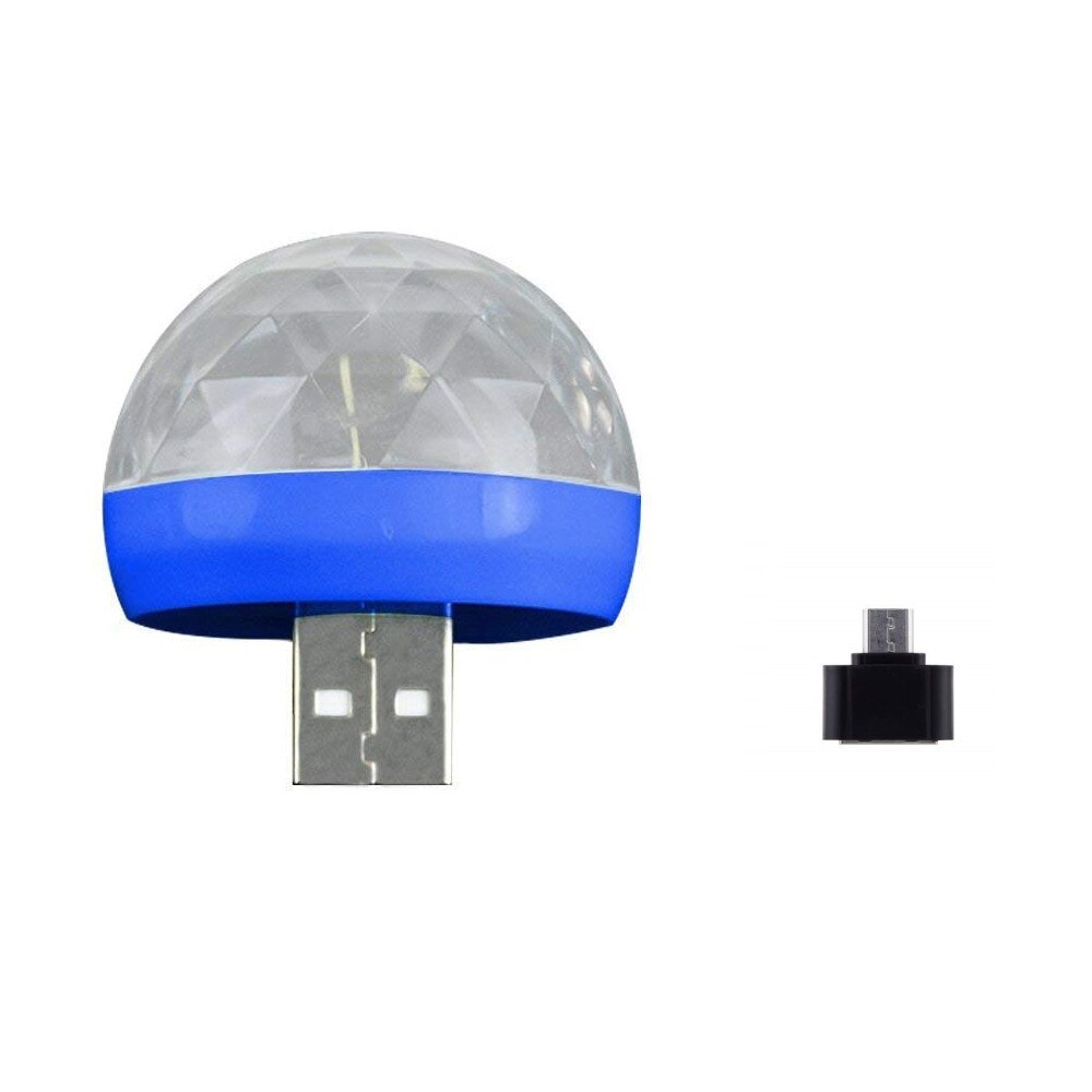 Lumière USB Gadget USB Mini LED rvb Disco scène lumière fête Club DJ KTV noël magique téléphone boule lampe Gadgets Inteligentes éclairage: Blue 