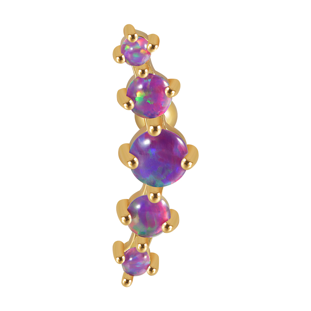 1 Stuk Chirurgisch Staal Opaal Oor Tragus Kraakbeen Stud Helix Piercing Schroef Bal Kwab Oorbellen Barbell Sieraden: Black Gun Plated