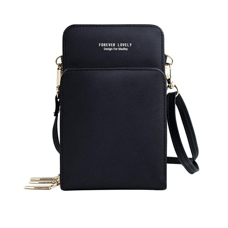solid color multifunctional ladies shoulder wallet V6K5: D
