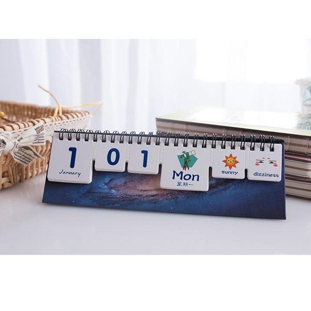 2021Kawaii Cartoon Calendar DIY Mini Animal Star Desk Agenda Stationery Planner School Calendar Table Office Supplies Plan