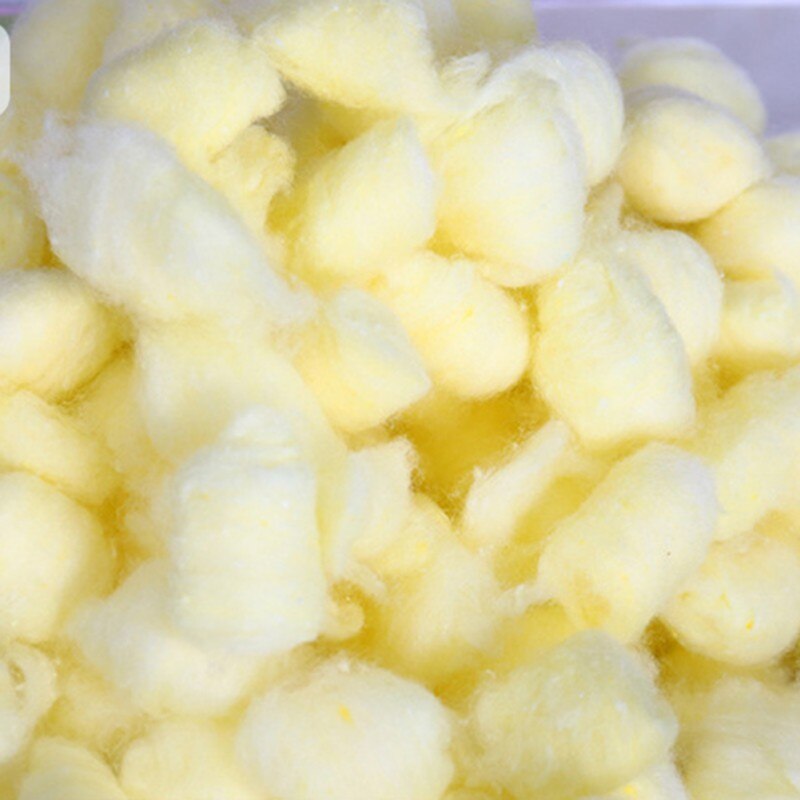 100pcs Natural Cotton Balls Small Animal Breathable Warm Hamster Cage House Filler Supply: Yellow