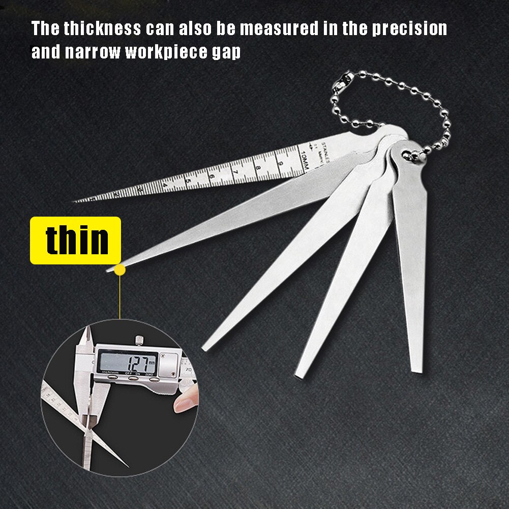 CHILDWEET Stainless Steel Gap Measuring Ruler Taper Gauge