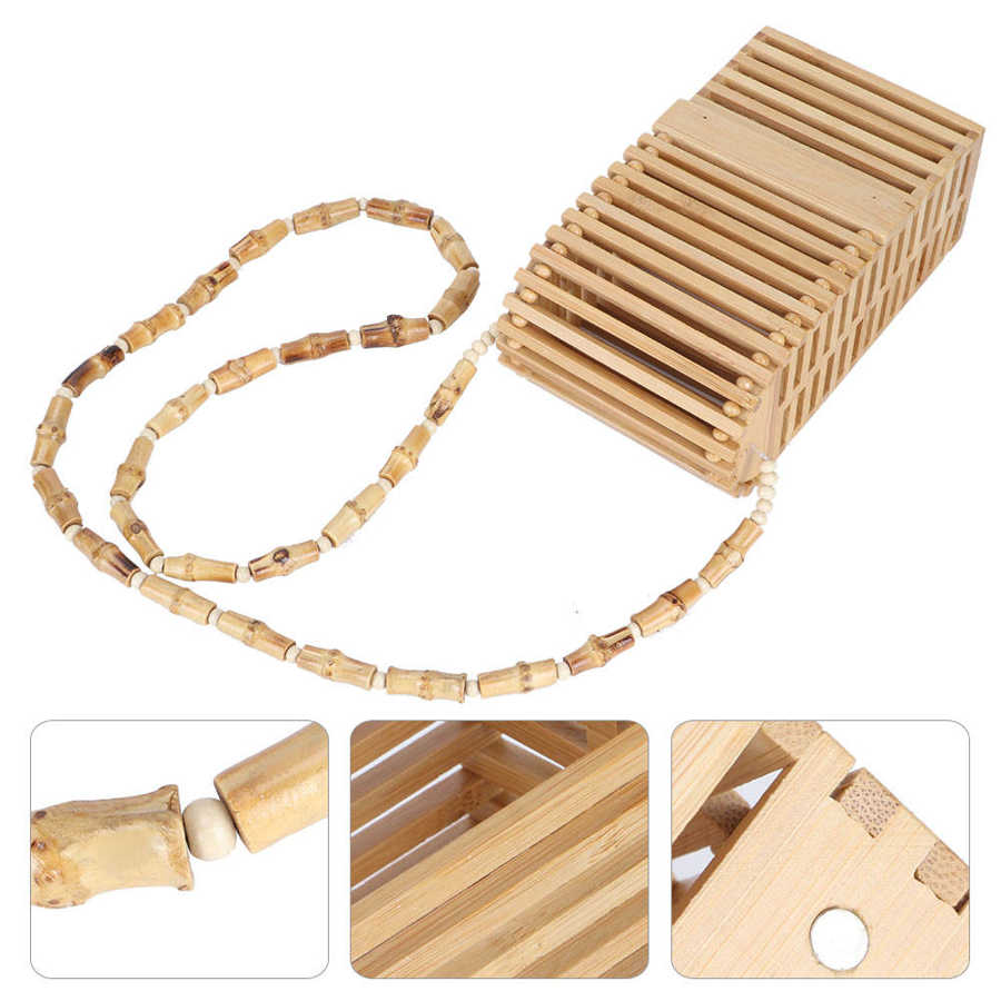 Vrouwen \ 'S Geweven Bamboe Purse Mini Schoudertas In Bamboe Weven Tote Bag Zomer Schouder Handtas Voor Reizen