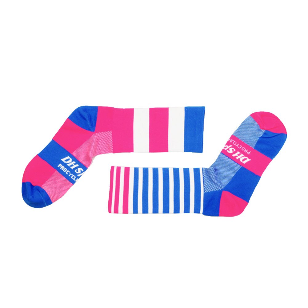 1 paar Tragen Beständig Professionelle Radfahren Socken Compression Outdoor Sport Casual Erwachsene Klettern Nahen Rohr Racing Wandern: Blue And Pink / S