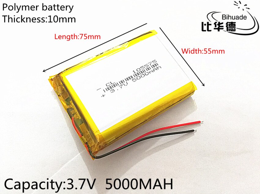 SD 10 stks/partij 105575 3.7 V lithium polymeer batterij 5000 mah DIY mobiele noodstroom