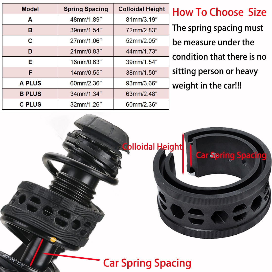 Amortiguador de resorte para coche, amortiguador de potencia para coche, cojín Avtobafery, accesorios para coche actualizado, 19 agujeros A B C D E F A + B +, 2 uds.