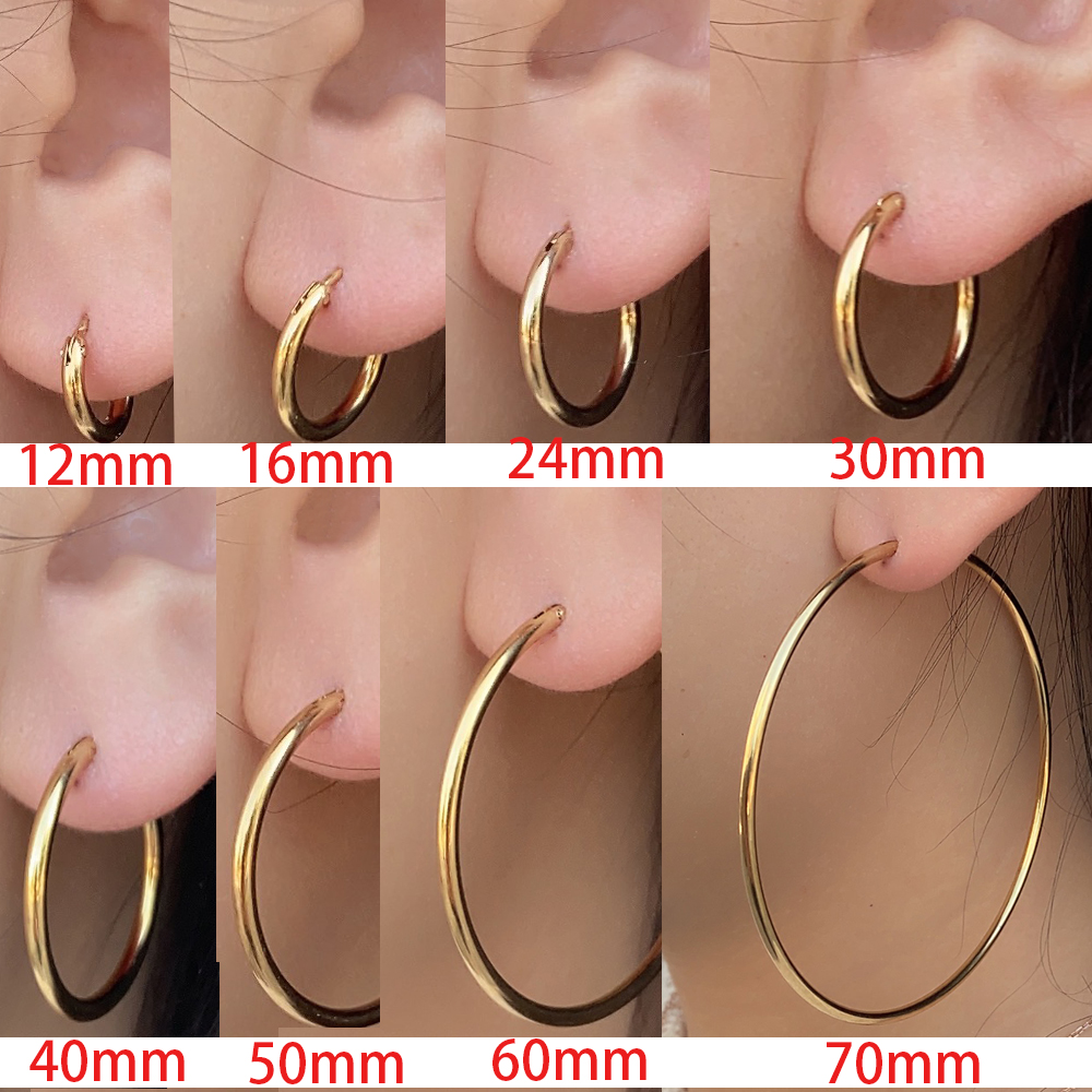 Stainless Steel Oversized Big Hoop Earrings For Women Basketball Brincos Large Round Circle Earrings Hoops Punk Jewelry