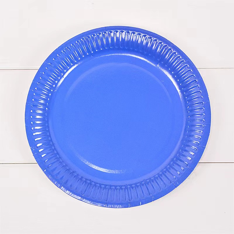 Solid Disposable Tableware Set, Party Supplies, Paper Plates, Wedding, Birthday Party Decor, Adult Favor, Black, Green, Blue,: DEEP BLUE