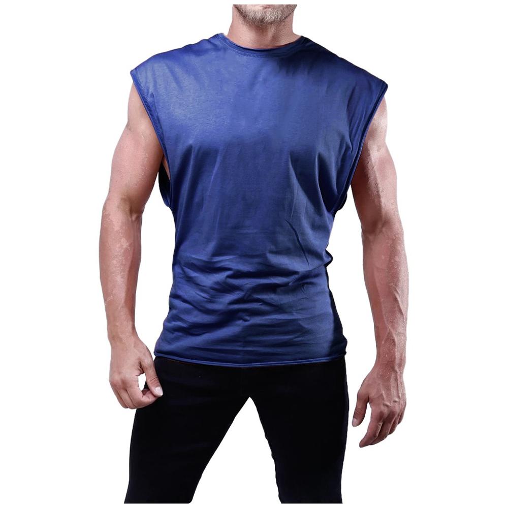 czołg topy dla kulturystów męska Leter kamizelka lekki niejednolita całość bez rękawów kontrast bluza z kapturem topy mężczyźni płótno0211: B / S