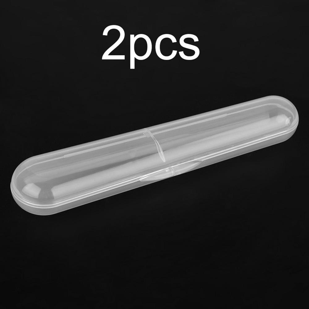 1/2/5pcs Baby Peuter Food Grade Lepel Box Kids Storage Case Box Houder voor Baby Siliconen lepel Reizen Transparante Opbergdoos: 2pcs