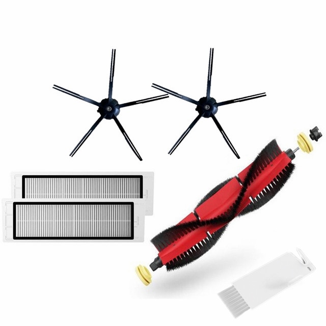 Roborock  s5 max tarvikkeet  s6 s50 s6 maxv:lle  s4 e4 irrotettavaa pääharjan silikonisivuharjan suodatinosaa: Musta paketti 2