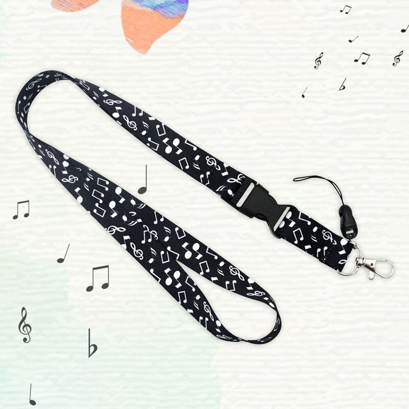 Lanyard For keys Neck Straps Hang Rope Student Card Working Card Music Note Printed Phone Mobile Lanyards Straps