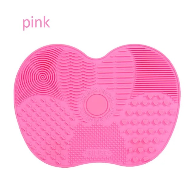 Silikon Pinsel Reiniger Kosmetik Make-Up Waschen Pinsel Gel Reinigung Matte Foundation Make-Up Pinsel Reiniger Pad Scrubbe Board: Beige