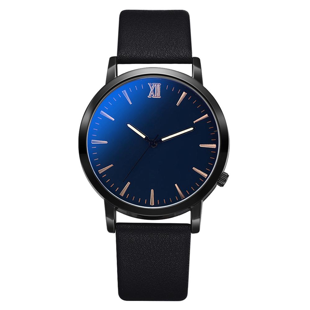 , reloj de negocios para hombres, pulsera de cuero PU, reloj de pulsera de cuarzo analógico a la , reloj Masculino