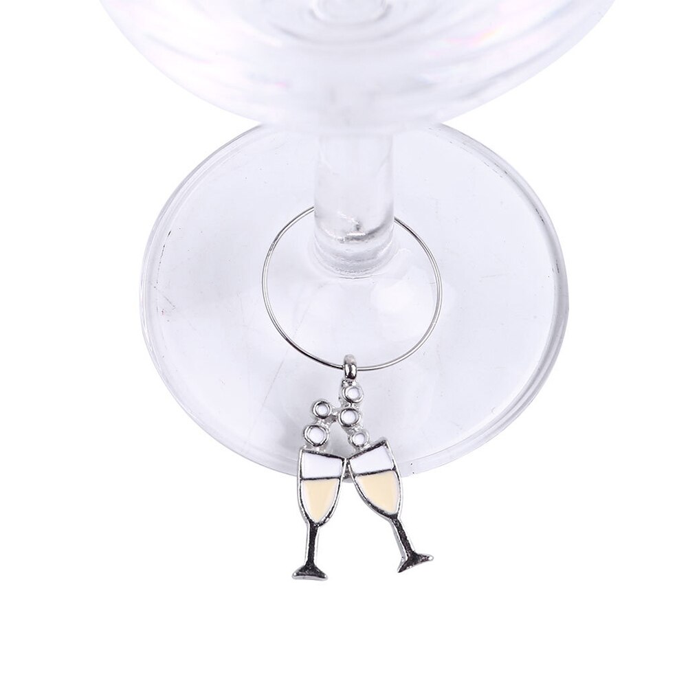5 stk trådbøyle gjør-det-selv-begerringer glass sjarm bedårende nøkkelring fest favoriserer anheng bryllup dekor markører vin drikker