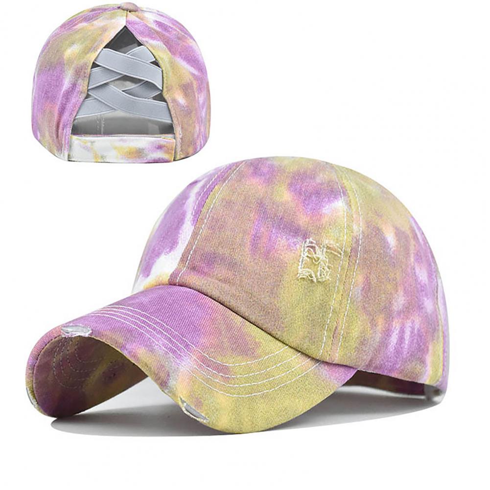 Hats Tie-Dye Style Ventilate Cotton Candy Color Baseball Cap for