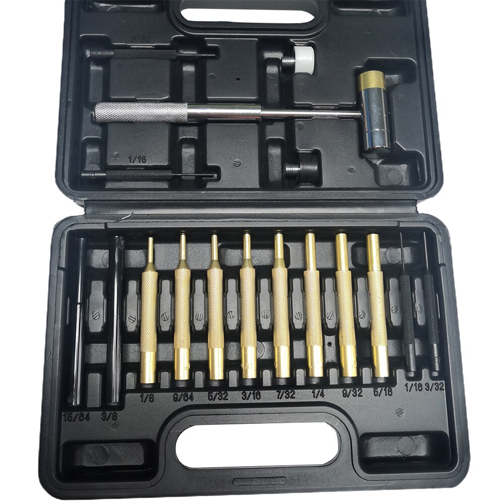 Roll Pin Punch Set Double-Faced Hammer Brass Steel Shooter with Brass Head And Lastics Head MaintenanceTool