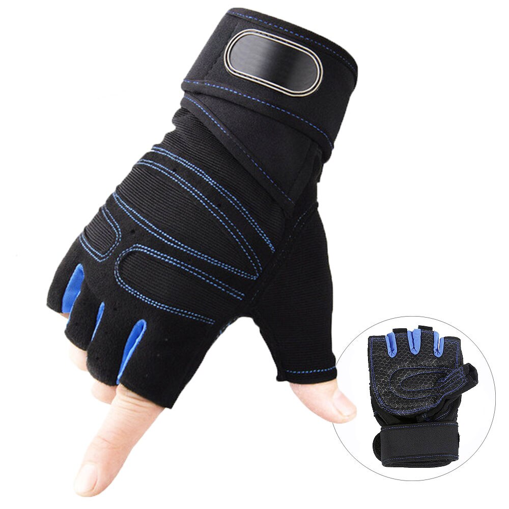 Zacro Gym Gloves Fitness Weight Lifting Gloves Body Building Training Sports Exercise Sport Workout Glove for Men Women M/L/XL: Navy Blue / XL