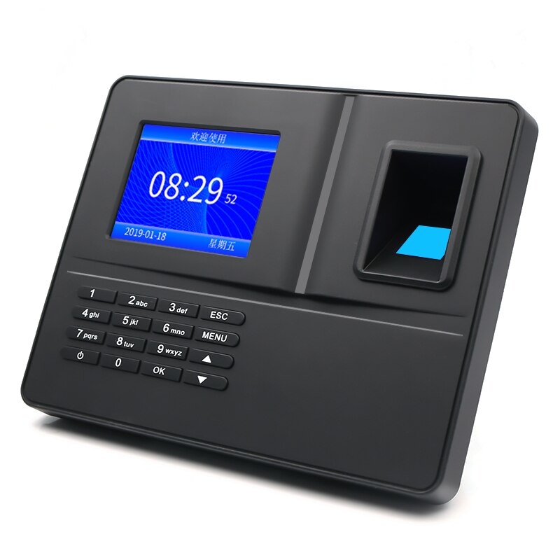 -F30 Attendance Machine ligent Biological Fingerprint Password Attendance Machine Employee Sign-In Recorder(EU Plug)