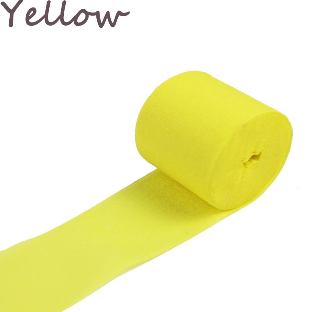1 Roll 3.5 Cm * 10 M Crinkled Crêpepapier Bloem Wikkelen Diy Scrapbooking Craft Voor Verjaardagsfeestje Festival Kerst decoratie: yellow