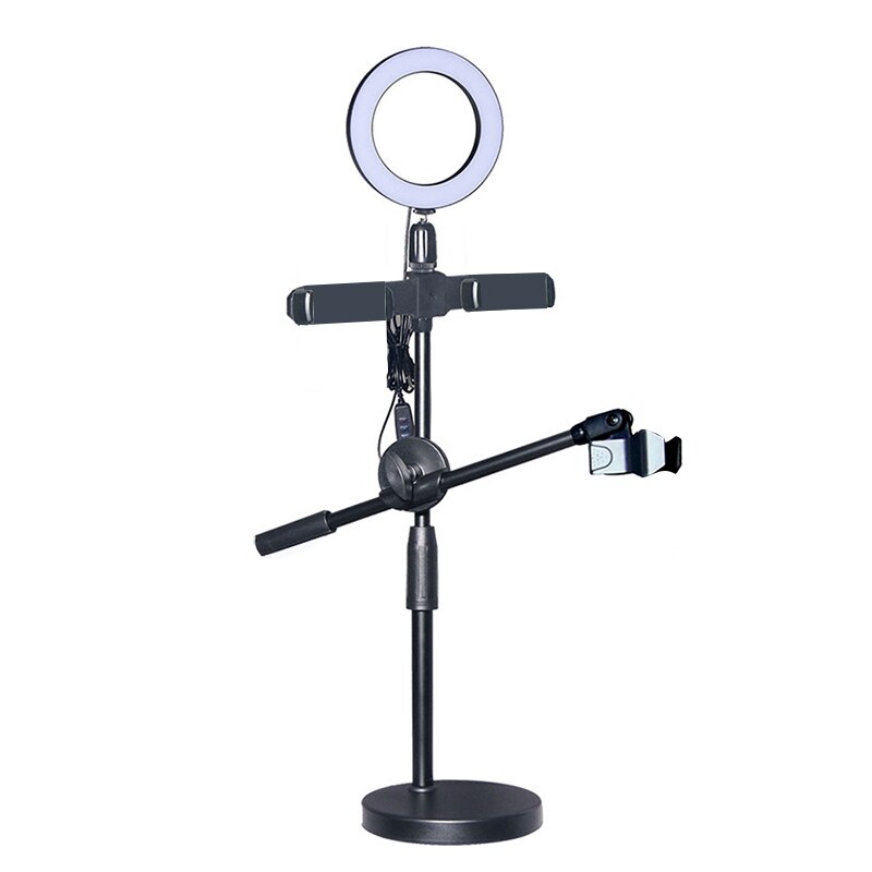 16cm/4.8Inch Led Selfie Ring Light Dimmable Photo Video Camera Ringlight for Live Fill Light Adjustable Height: Default Title