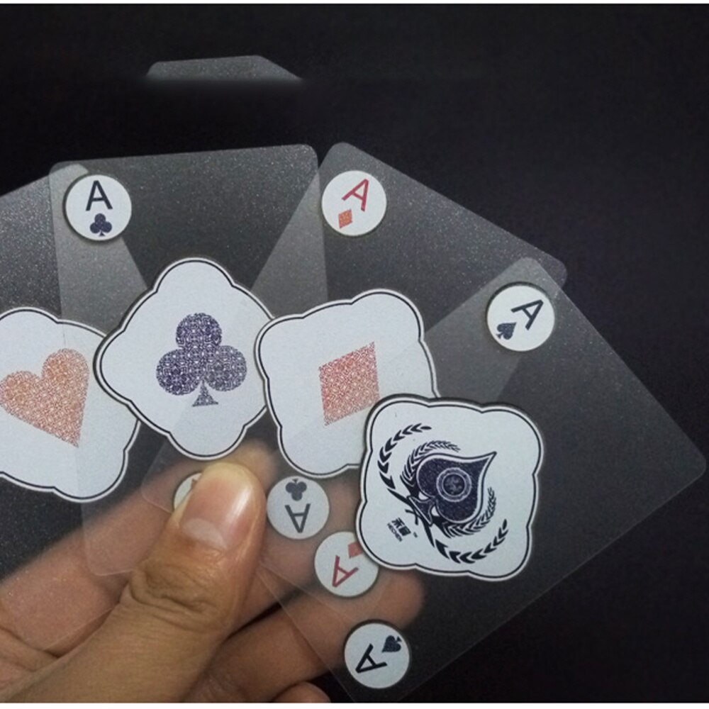 1 setti pokeri pvc muovia läpinäkyvä pöytäpelit pelikortit perhejuhliin