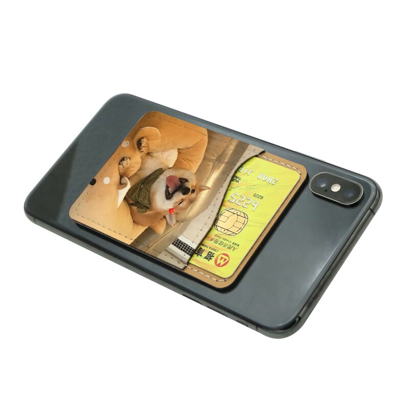 20pcs/lot Blank Sublimation PU-Leather Card Bag Holder Stick on Mobile Phone for Heat transfer Printing Blank consumables DIY