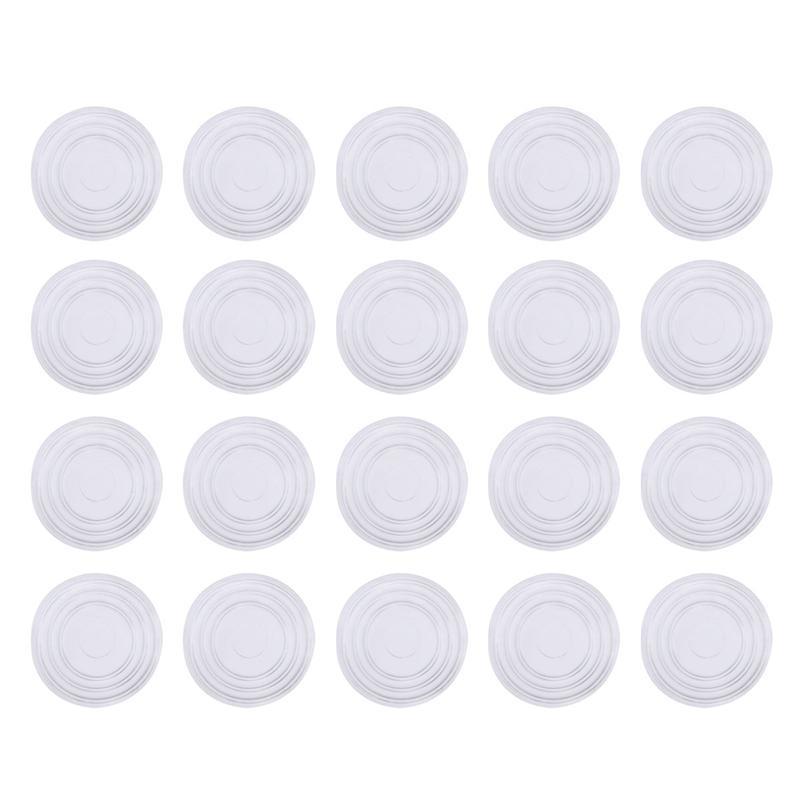 18/30pcs Round Shape Glass Table Non-Slip Soft Grip Pad Transparent Plastic Rubber Fixed Tempered Glass Furniture Accessories: 18Pcs 18mmX2mm