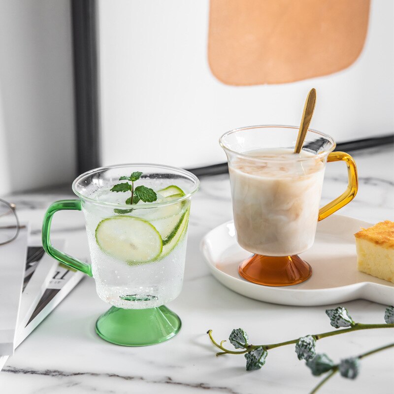 Cutelife ins nordisk kaffekopp latte farget glass årgang vann te melk glass kopp gjennomsiktig varmebestandig bryllup glass krus