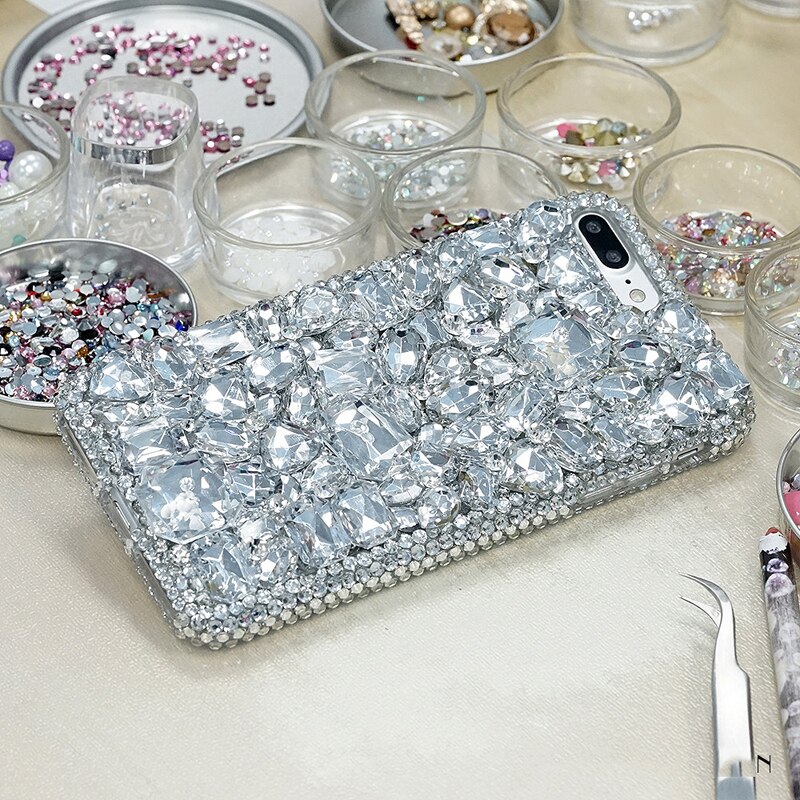 Donna di lusso Della Signora di Stile Fatti A Mano 3D Cassa Del Telefono Del Rhinestone Del Diamante Per il iPhone 8 6 6S 6 più il 7 7 8 più di x xs max 11 Pro Max Copertura