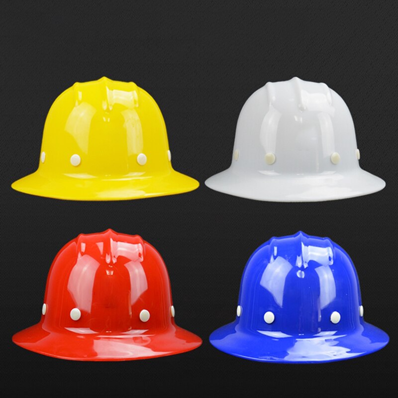 Full Brim Hard Hat, 8-Point Ratchet Suspension, Impact Resistance Safety Helmet Adjustable Hat, Red, Blue, Yellow, White