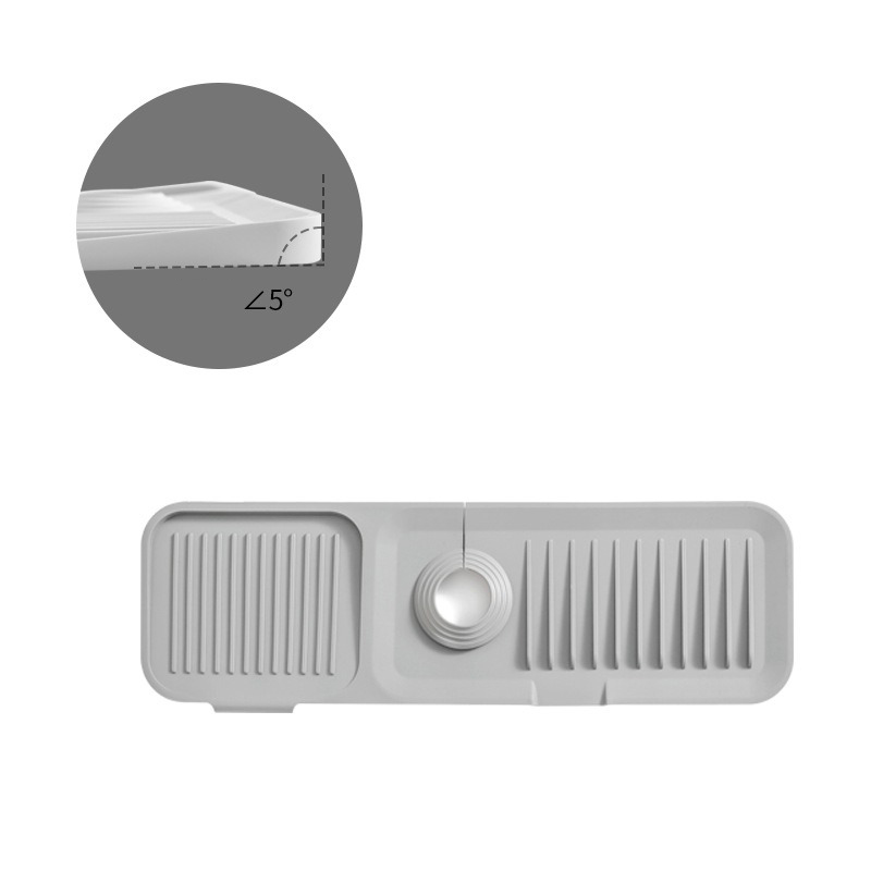 Kitchen Silicone Splash Pad Sink Faucet Splash Catcher Countertop Drainage Drying Mats Protector Mat Draining Pad Kitchen Gadget: S / green