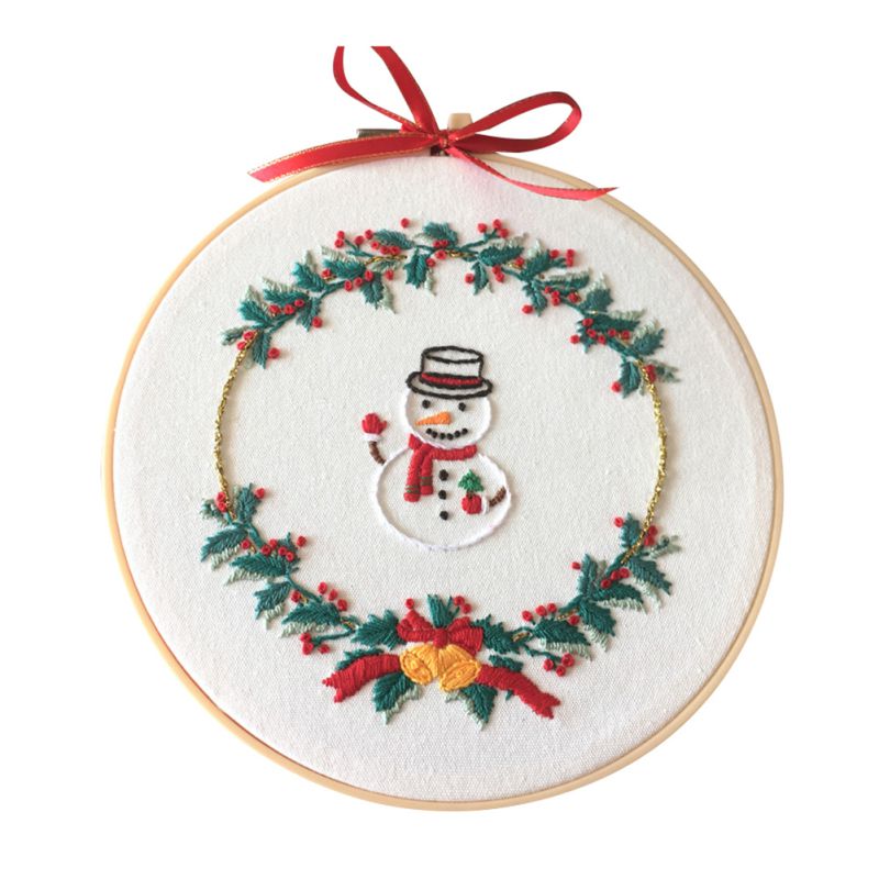 Christmas Embroidery Ribbon Set EU Style Flowers DIY Beginners With Embroidery Shed Sewing Kit Cross-stitch Crafts Decoration: A