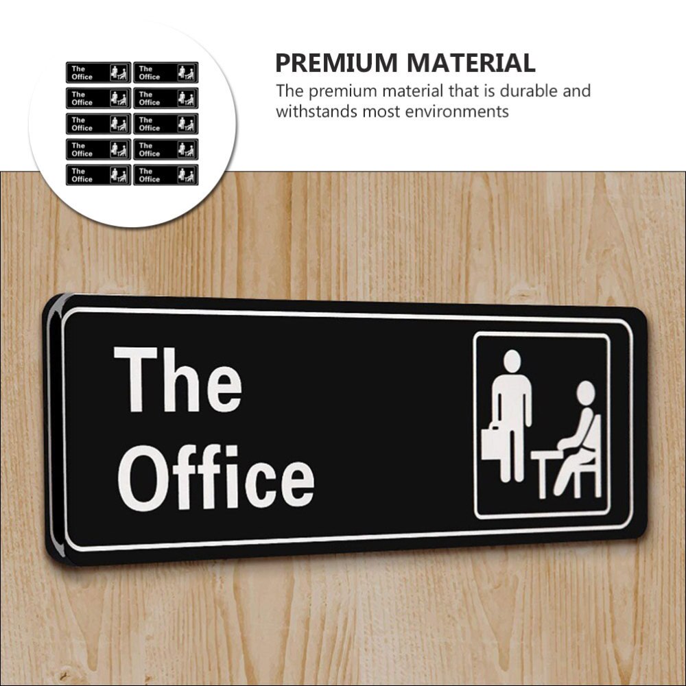 10pcs English Letter The Office Sign Sticker Self-adhesive Office Signs for Door