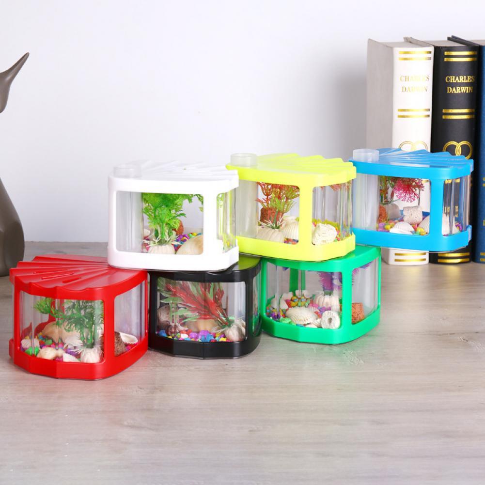 Exquisite Workmanship Small Betta Fish Tank Falling-proof Small Fish Tank Acid Proof Fish Breedi​ng Mini Aquarium Tank