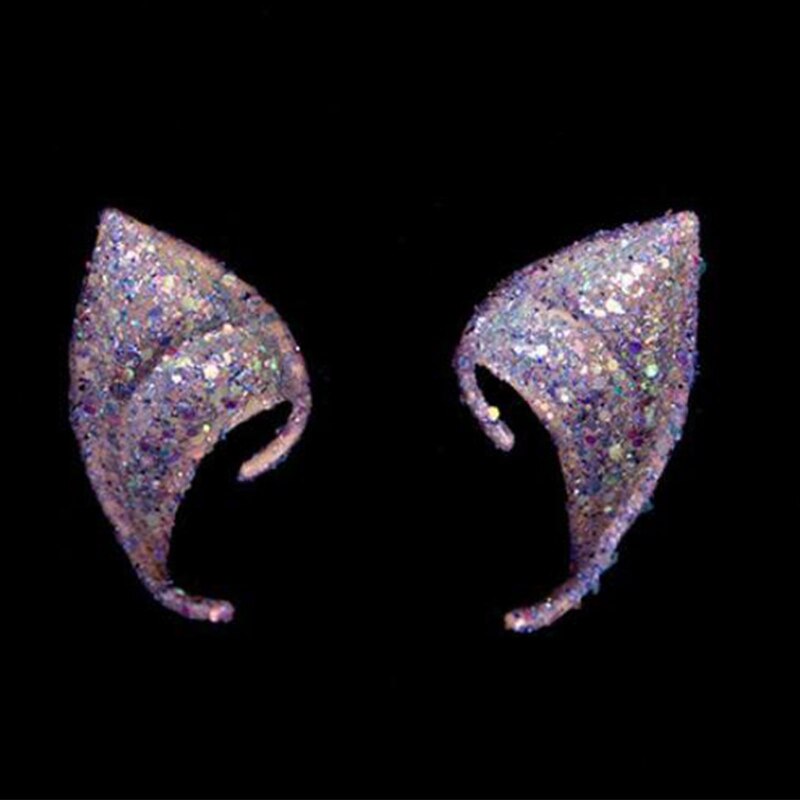 1 paire brillant paillettes ange elfe oreilles Silicone faux oreille accessoire Halloween fête décor L4MC