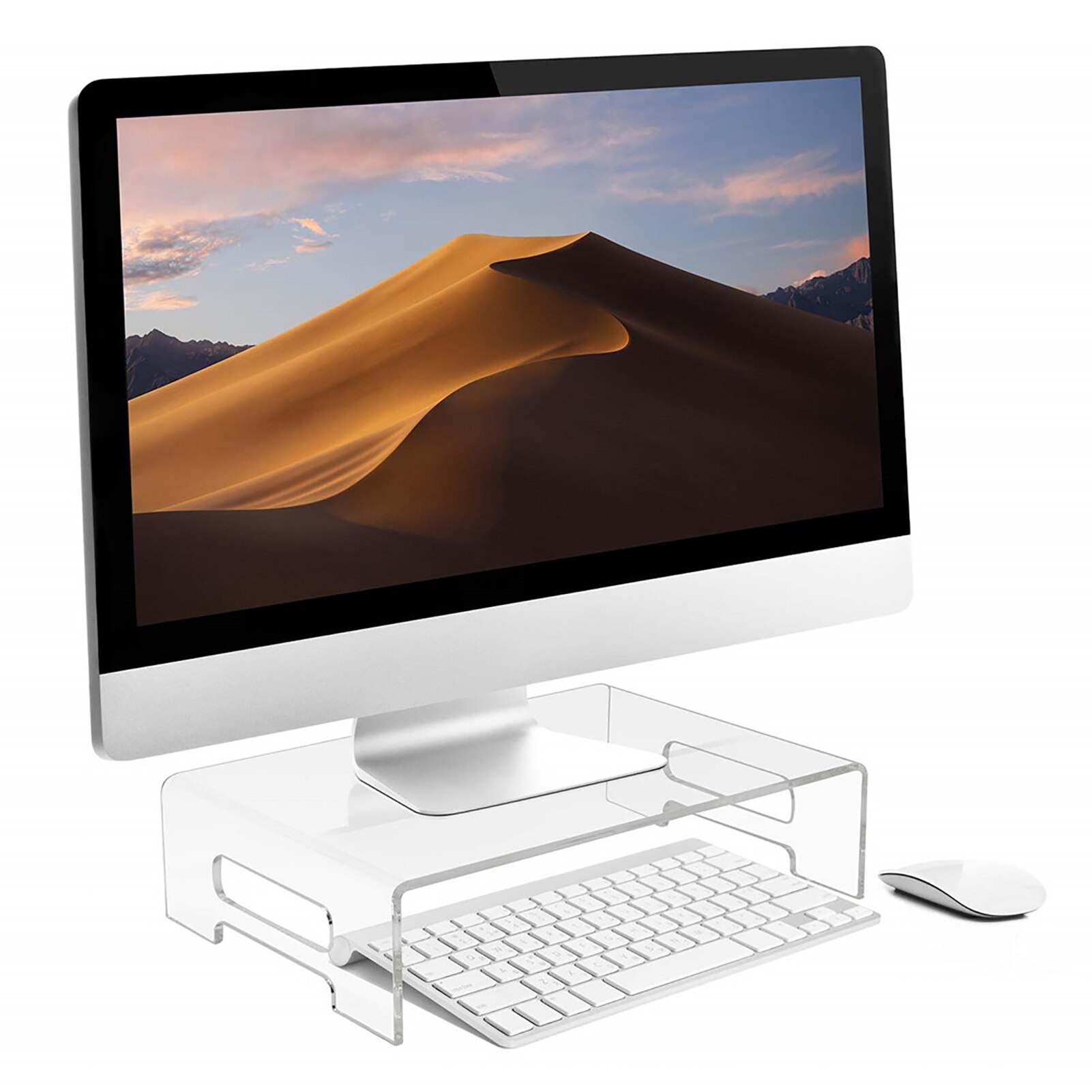 Multi-Function Base Holder Desktop Acrylic Monitor Stand Computer Screen Riser Clear Laptop Stand
