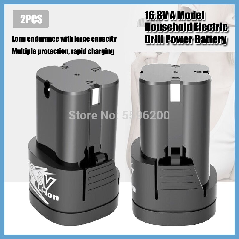 16.8V Electric Screwdriver Li-ion Battery Lithium Battery Rechargeable Hand Electric Drill Battery: 2PCS A Model