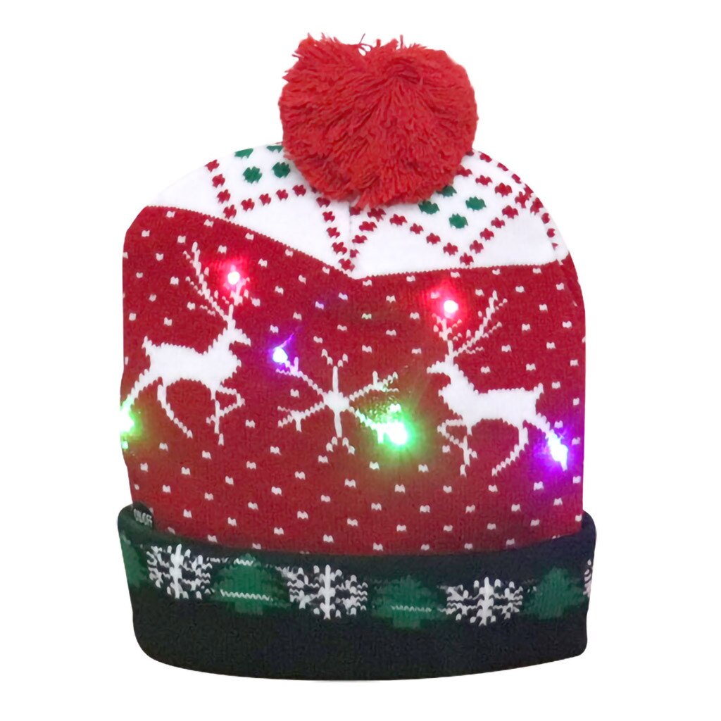 LED Licht-hoch Weihnachten Hüte Weihnachten Santa Hütte Lichter Blinkende Kappe Herbst Winter Hütte Für Frauen Und Männer neue Jahr Dekoration: D