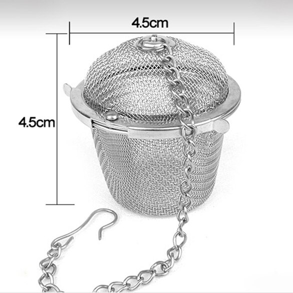 Te rostfri sil låsning te krydda mesh örtboll diam te mesh metall infuser 4.5cm kökstillbehör hushållsverktyg