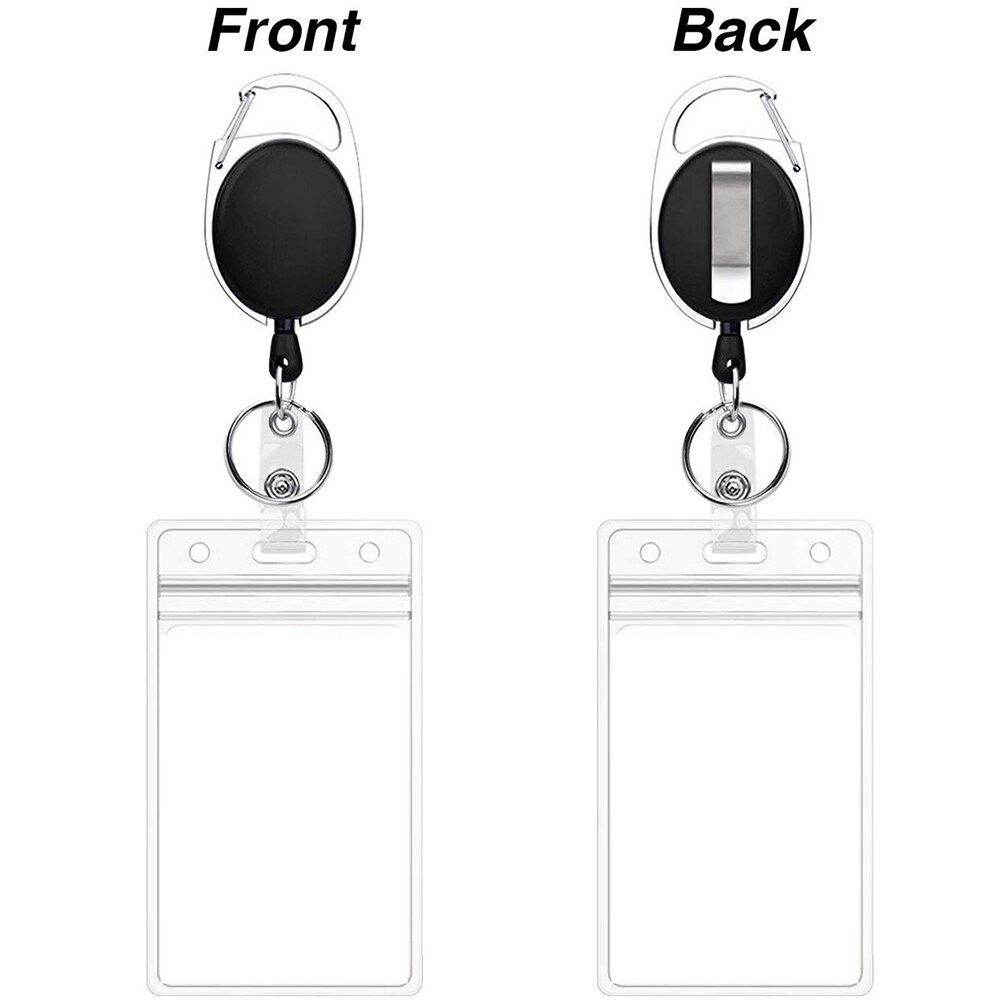 Credit Card Case Women Men Retractable Pull Badge Holders with Reel Clip and Clear ID Card Holder